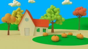 décor de dessin animé en 3d