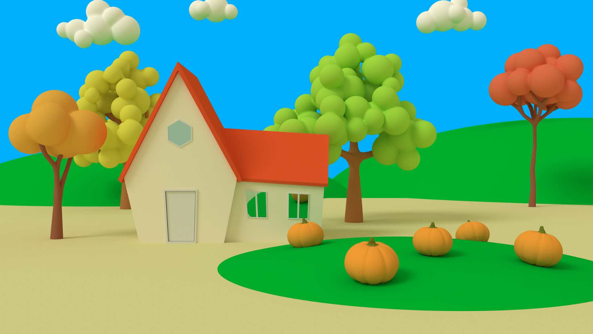 décor de dessin animé en 3d